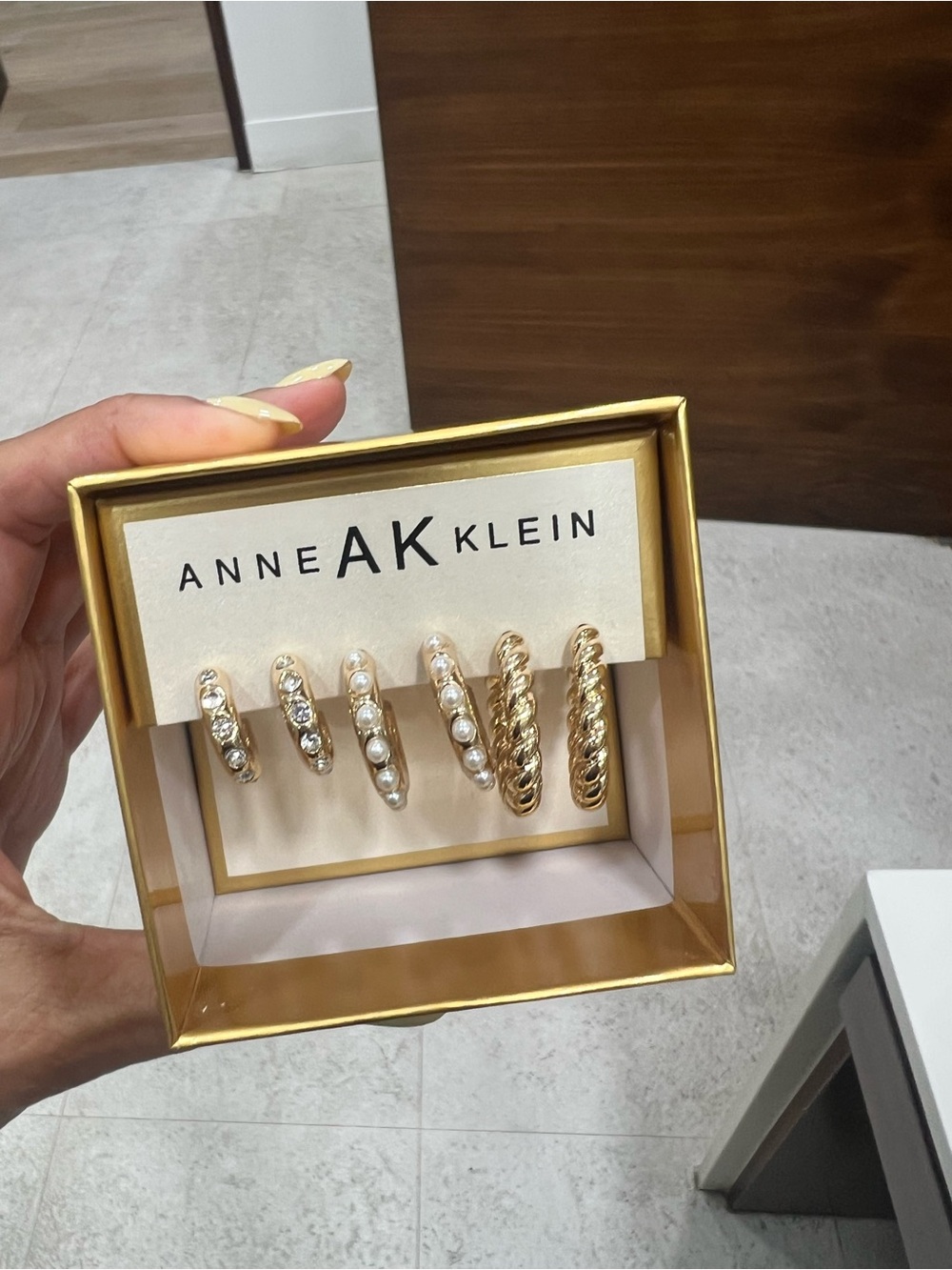 Anne Klein Gold-Tone Pearl & Rope Huggie Earring Trio